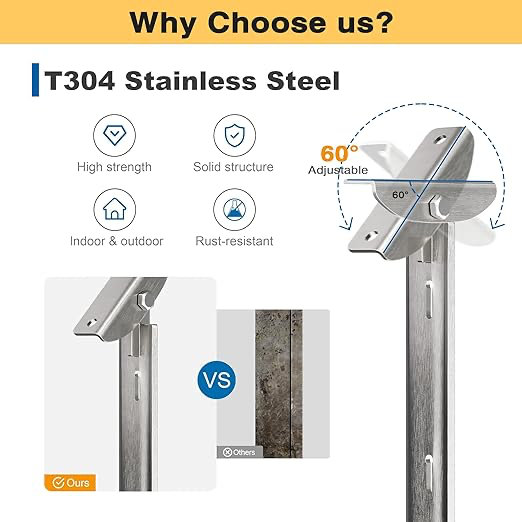 2-Pack Cable Railing Post 36inch Stainless Steel Pre-drilled Intermediate Post/Studdle Pickets for 1/8" Deck Cable Railing, Level Cable Railing Fittings, Sliver - Image 4